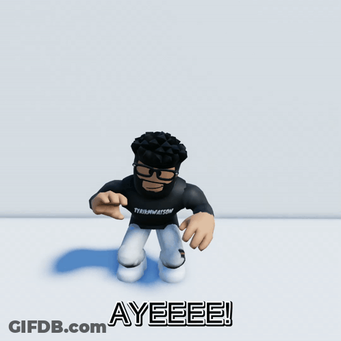 A Roblox Character Wearing A Tshirt That Says Tyler Watson GIF