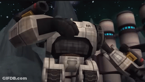 A Robot In A Video Game Has The Number 111 On Its Head GIF