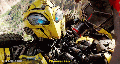 A Robot Is Laying On The Ground And Says I 'Ll Never Talk GIF