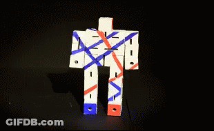 Red White And Blue Block Robot GIF