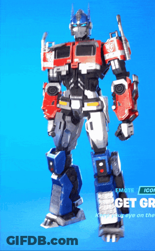 A Robot That Has The Word Get On On The Bottom GIF