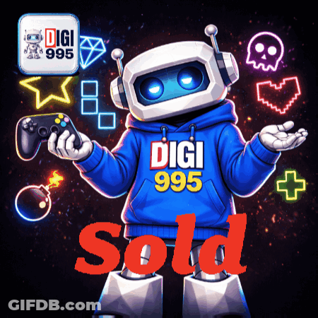 A Robot Wearing A Blue Digi 995 Hoodie Holds A Game Controller GIF