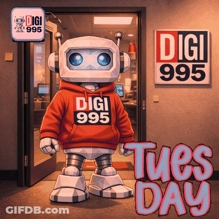 Robot In Red Digi 995 Hoodie GIF