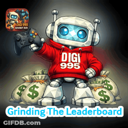 A Robot Wearing A Red Hoodie That Says Digi 995 GIF
