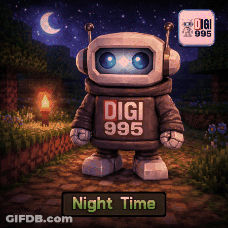 A Robot With A Digi 995 Hoodie On GIF