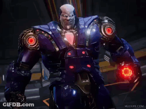 A Robot With A Red Light On His Arm GIF