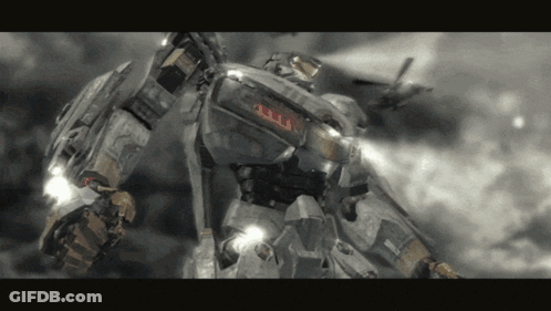 A Robot With A Red Light On It 'S Head GIF