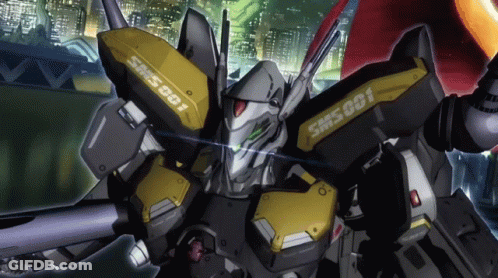 A Robot With Srs 001 Written On It GIF