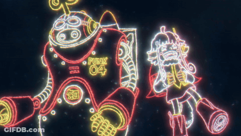 Robot With Number 04 GIF