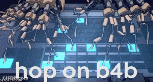 A Robotic Arm Is Typing The Word Hop On B4b GIF