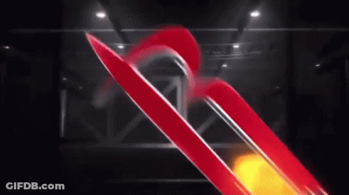 A Rocket Is Being Launched In A Dark Room With A Red Stripe GIF