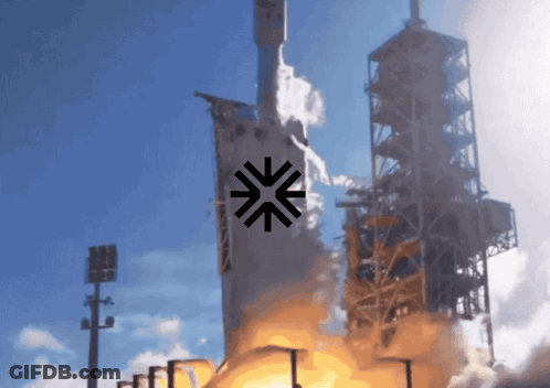 A Rocket Is Being Launched With A Black Arrow Pointing Up GIF
