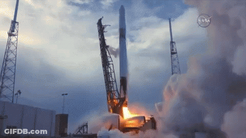 A Rocket Is Being Launched With The Nasa Logo Visible GIF