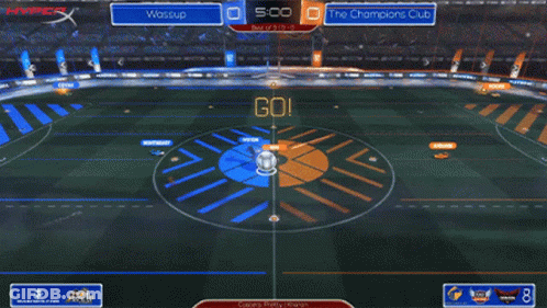 A Rocket League Game Between Wassup And The Champions Club Is Being Played GIF