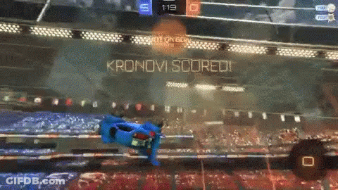 A Rocket League Game Is Being Played On A Computer Screen GIF