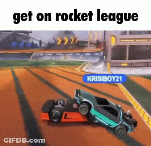 A Rocket League Game Is Being Played On A Computer Screen GIF