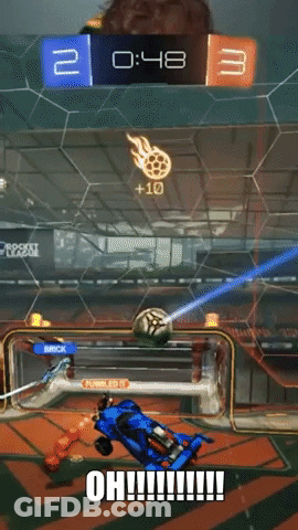 A Rocket League Game Is Being Played On A Screen GIF