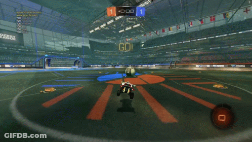 A Rocket League Game Is Being Played With A Fireball GIF