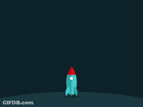 A Rocket With A Crescent Moon Behind It And The Numbers +85 % +300 % +50 % And +75 % +50 GIF