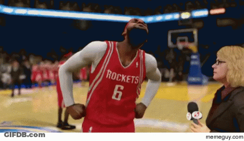 A Rockets Basketball Player Is Being Interviewed By A Reporter GIF