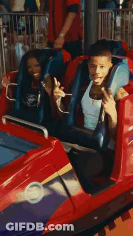 A Roller Coaster Ride At An Amusement Park GIF