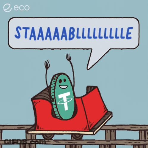Roller Coaster With Coin And Staaaaabllllll Speech Bubble GIF
