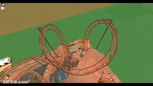 A Roller Coaster With The Words Go Cliffhanger On The Bottom GIF