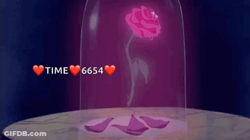 A Rose In A Glass Dome With The Words Time 6654 GIF
