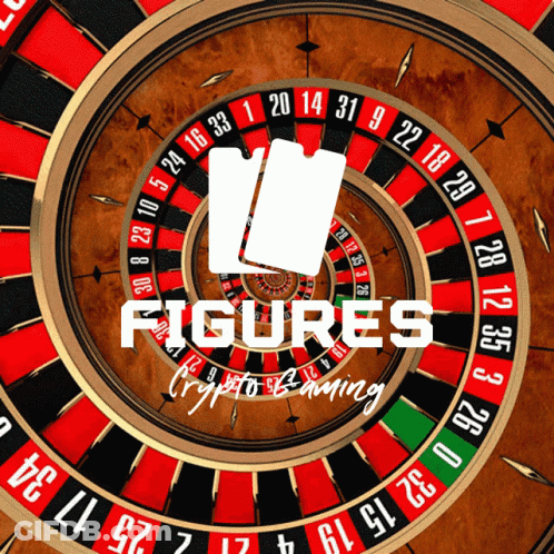 A Roulette Wheel With The Words Figures Crypto Gaming Written On The Bottom GIF