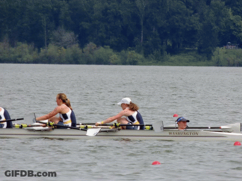 A Row Boat With The Word Washington On The Side Of It GIF