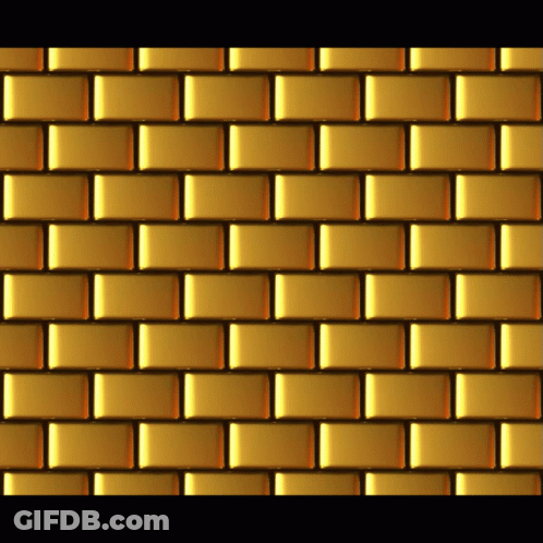 A Row Of Gold Bricks Lined Up In A Row GIF