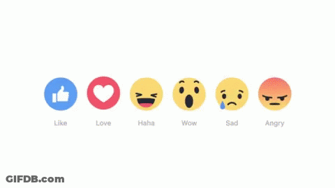 A Row Of Smiley Faces With The Words Like Love Haha Wow Sad And Angry On The Bottom GIF