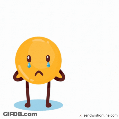 A Sad Smiley Face With A Thought Bubble Saying I 'M Sad GIF