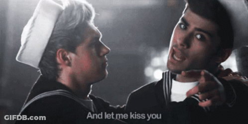 A Sailor Says " And Let Me Kiss You " While Pointing At Another Man GIF