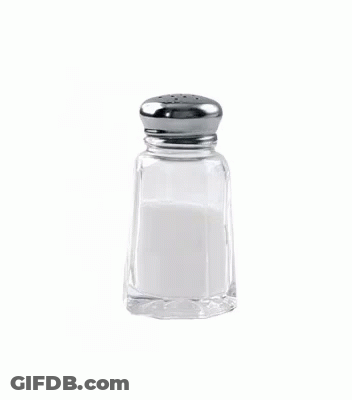A Salt Shaker With A Red Question Mark In Front Of It GIF
