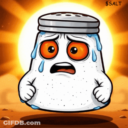 A Salt Shaker With Tears Running Down Its Face And The Word Salt Below It GIF