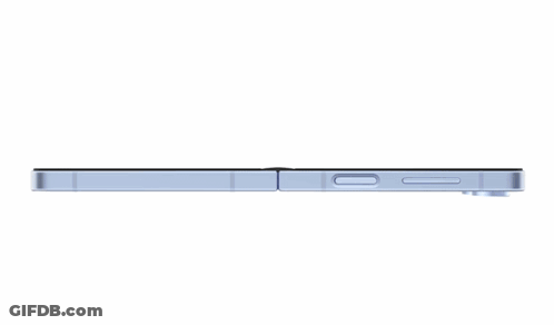 A Samsung Flip Phone With A Blue Screen And Two Cameras GIF