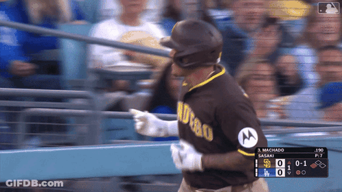 A San Diego Padres Baseball Player Runs Towards Home Plate During A Game GIF