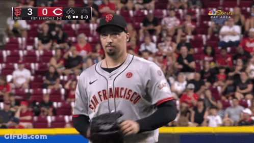 A San Francisco Baseball Player Stands On The Mound During A Game GIF