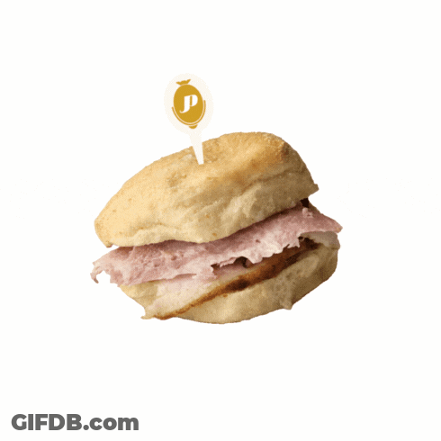 A Sandwich With A Toothpick Sticking Out Of It That Says " Happy Birthday " GIF