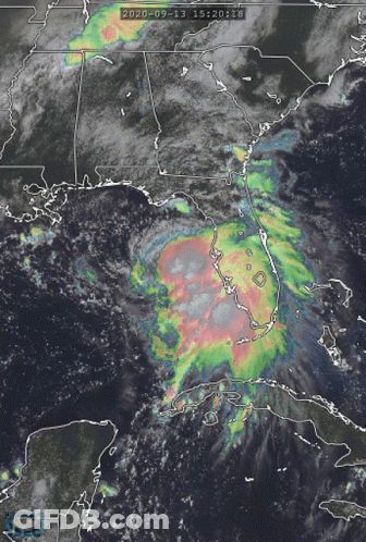 A Satellite Image Of A Hurricane In The Gulf On September 13Th GIF