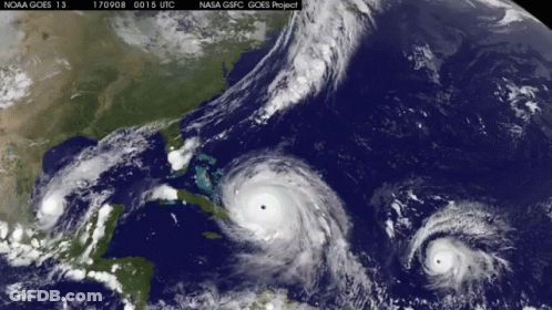 A Satellite Image Of Two Hurricanes From Nasa GIF