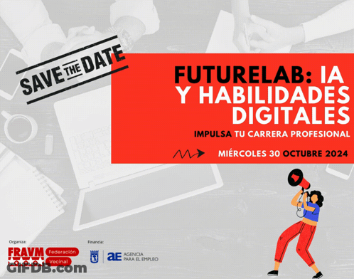 A Save The Date Flyer For Futurelab Ia Y Habilidades Digitales GIF