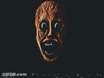 A Scary Face With The Words Are You Still Awake GIF