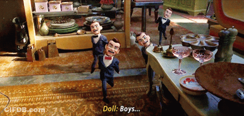 A Scene From A Movie That Says Doll Boys On It GIF