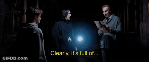 A Scene From Harry Potter With The Caption Clearly It 'S Full Of ... GIF