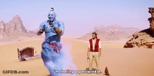 A Scene From The Movie Aladdin With A Genie Saying I 'M Feeling A Perwinkle GIF