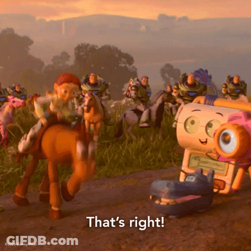A Scene From Toy Story With Buzz Lightyear On A Horse GIF