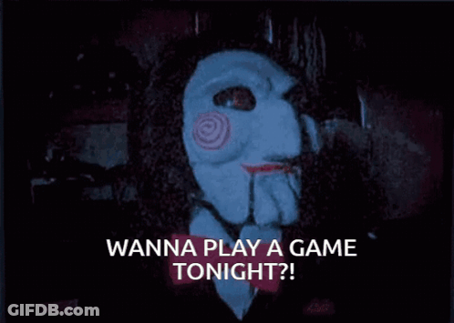A Screen Says Wanna Play A Game Tonight On It GIF