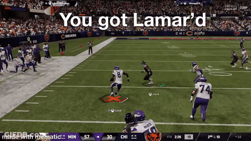 A Screen Shot Of A Football Game With The Words You Got Lamar 'D On It GIF
